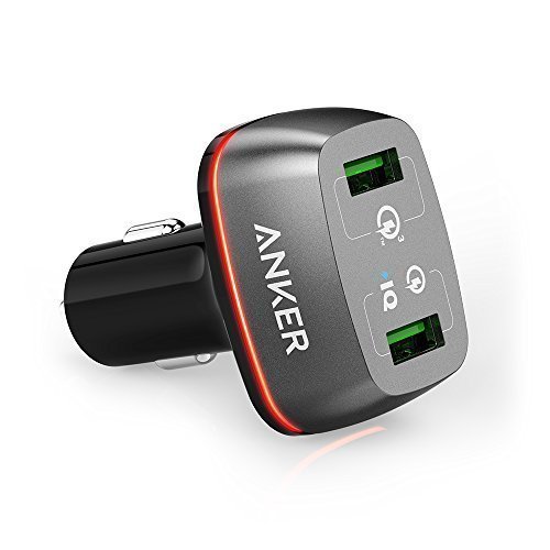 Quick Charge 3.0 Anker 42W 2-Port USB Car Charger PowerDrive+ 2 with Quick Charge 3.0 and Quick Charge 2.0 with PowerIQ for Galaxy S7/S6/S6 Edge, iPhone, iPad, LG G5, Nexus, HTC and More