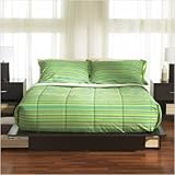 Contemporary Style Chocolate Finish Platform bed 54"/60" with 2 Drawers