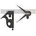 Starrett C11HC-6-4R Cast Iron Square And Center Heads With Satin Chrome Blade Combination Square, Black Wrinkle Finish, 4R Graduation, 6" Size