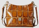 Dooney & Bourke Croco Leather Fredrica Bag Saddle Brown