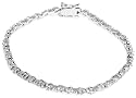 Sterling Silver 3mm Round Cubic Zirconia Tennis Bracelet, 7.25"
