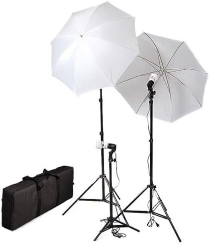 CowboyStudio Photography/Video Portrait Umbrella Continuous Triple Lighting Kit with Three Day Light CFL Bulbs, Three Stands, Two Umbrellas, and One Carrying Case For Product, Portrait, and Video Shoots