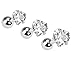 BodyJ4You 16 Gauge Heart Crystal Cartilage Tragus Barbell Set of 3