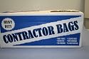 Contractor Clean Up Bags 2.7 Mil (Construction Grade Garbage/Trash bags 18X16X44 2.7 Mil Black 50 Bags per Roll. Sold As 1 Roll