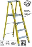 Louisville Rhino 375 FP1104HD 4-ft Heavy Duty Fiberglass Platform Step Ladder 375 lbs rated