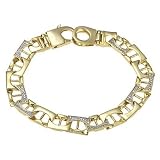 0.90 Cttw Mens Diamond Mariner Link Bracelet 14k Yellow Gold 8 1/2" (H Color, SI1-SI2 Clarity)