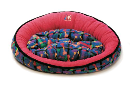 Premier Pet Cloud Fleece Bed, Bones on Squares, Petite