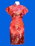 Mid-length brocade dragon and phoenix dress