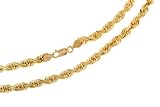 14K Yellow Gold Diamond Cut Rope Necklace, 20