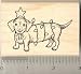 Christmas Dachshund with Lights Rubber Stamp - Wood Mounted