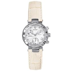 Accutron Women's 26R17 Chamonix Diamond Chronograph Cream Leather Watch