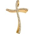 14K Yellow Gold Diamond Cross Pendant
