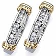 Two Tone Channel Diamond Hoop Earrings