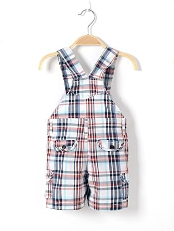 Hi 9 Shop Little Boy Newborn Lattice Shortall Open-seat Pants (31.49''（18 Months）)