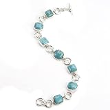 Barse Sterling Silver Square Turquoise and Cross Toggle Bracelet
