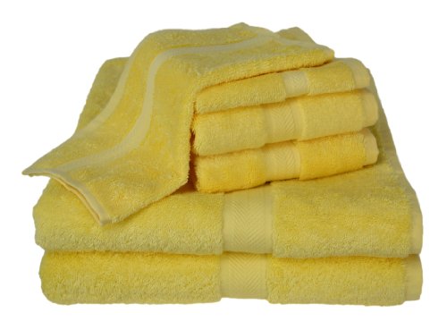 Calcot All American Cotton Line 100-Percent Supima 6-Piece Towel Set, Sunflower