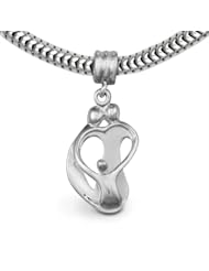 Loving Family® Sterling Silver Heart Charm Parents and 1 Child - Fits Pandora European Charm Bracelets