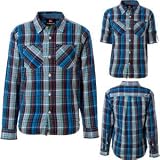 Quicksilver Boys "Oleary" L/S Button Up Navy Plaid Shirt 209346-NVY
