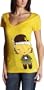 Harajuku Lovers Junior's "Snow Angel" V-Neck T-Shirt,Rasta Yellow,Small