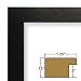 18x20 Black leather custom size complete picture frame