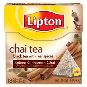 Lipton, chai tea pyramid, spiced cinnamon chai, 18 coun…