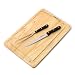 Farberware 12-Inch x 18-Inch Wood Trencher Board with 2-Piece Carving Set (8-Inch Slicer and 6.5-Inch Fork)