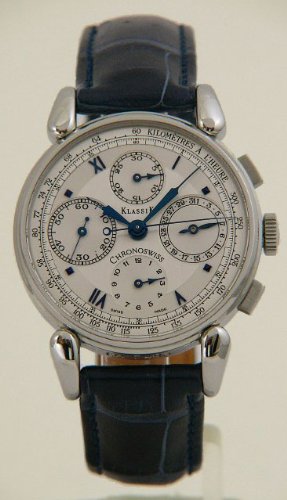 Chronoswiss Klassik Automatic Chronograph Steel Mens Luxury Swiss Strap Watch CH-7403