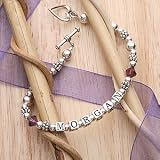 Personalized My Kids Swarovski Crystal Multi-Strand Bracelet - 1 Name