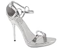 Metallic Tooled Rhinestone Ring Heel