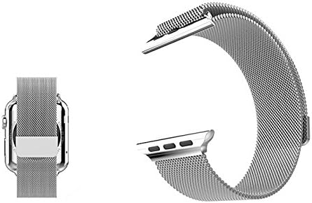 Apple Watch Band, SilverStar Digital 42mm, Magnetic Fastening, Silver Stainless Steel Milanese Loop