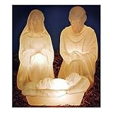 3 piece Outdoor Lighted Plastic Holy Family Nativity Set for Yard