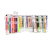 Reaeon Gel Pens with Case for Adult Coloring Books and Writing, Set of 36 Gel Ink Fine Point Pen Including Pastel, Neon, Glitter (Diamond Shaped)