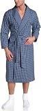 Nautica Sleepwear Men's Wayland Plaid Woven Shawl Collar Robe