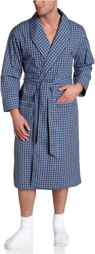 Nautica Sleepwear Men's Wayland Plaid Woven Shawl Collar Robe