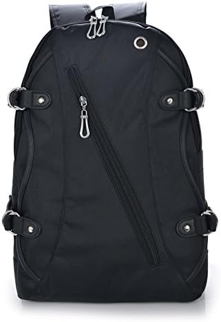 Women's Fashionable Nylon Backpack School Bag College Laptop Bag for Teens Girls Boys Students (Black)