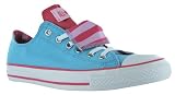 Converse Women's All Star Chuck Taylor Double Tongue Ox Casual Shoe White, Aqua