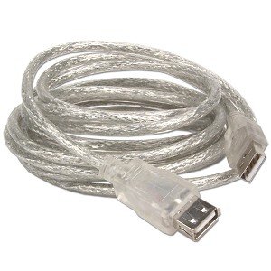 USB 2.0 Clear/Silver 10-Foot A to A Extension Cable (M to F) On Sale