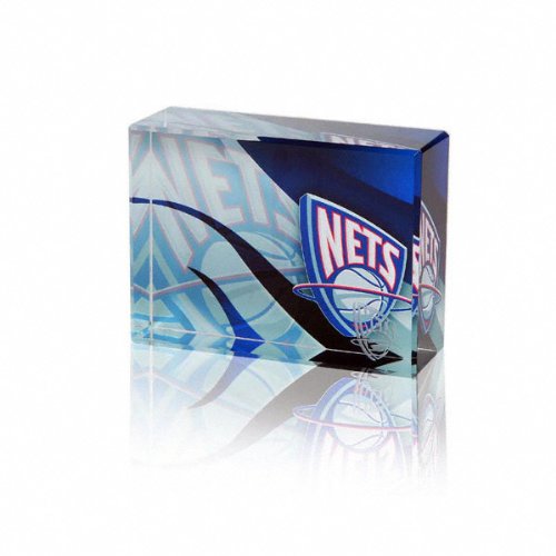 New Jersey Nets Pennant Crystal Block