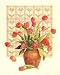 Country Quilt & Tulips Botanical Art Poster Print by Gloria Eriksen, 8x10