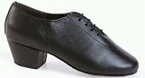 DSI - 412 Boys' Oxford Style Latin Shoe with a 1.5" Pro Heel in Black Grained Leather