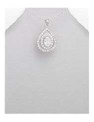 CZ Pendant Necklace In 92.5 Sterling Silver