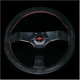 Personal Steering Wheel Fitti 350mm Suede Black w/Red Stitching