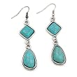 Turquoise Teardrop Fish Hook Drop Earrings