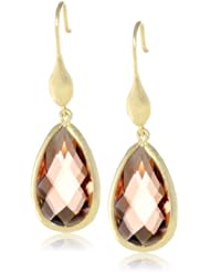 Riccova  Brushed 14k Gold-Plated Faceted Teardrop Earrings