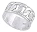 Gent's 7/16 (11 mm) Sterling Silver Chain Link cut-out Band