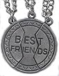 Best Friends. 3-piece Silver Tone Charm. 3 20" Steel Chains