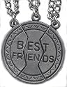Best Friends 3-piece Break Apart Heart Silver Tone Charm 20" Steel Necklace