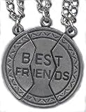 Best Friends 3-piece Break Apart Heart Silver Tone Charm 20