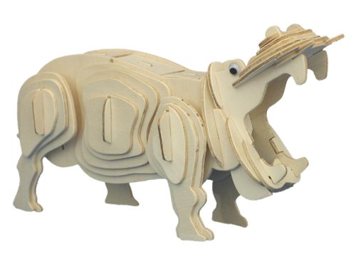 Childrens Toyshop  Toys : Hippopotamus - Woodcraft Construction Kit