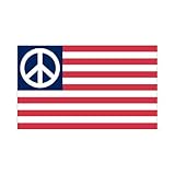 Peace Flag with Red and White Stripes